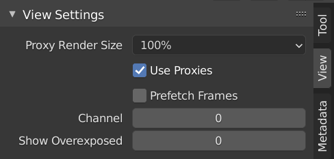 Side bar View Settings