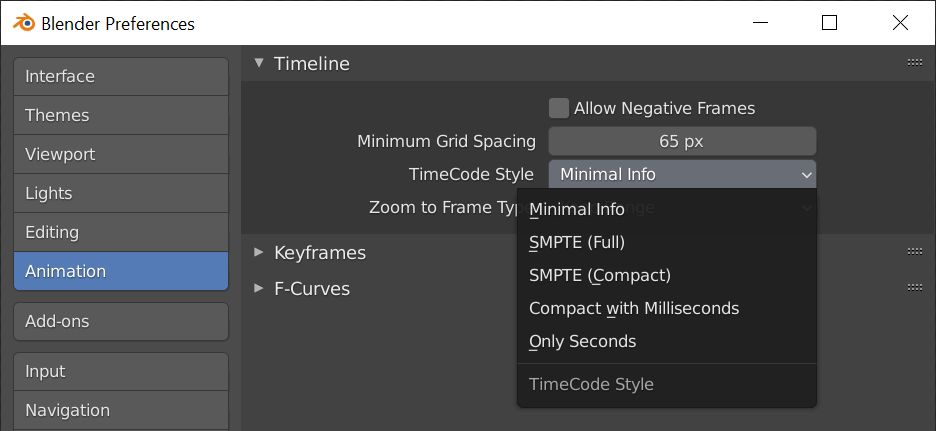 Timecode style