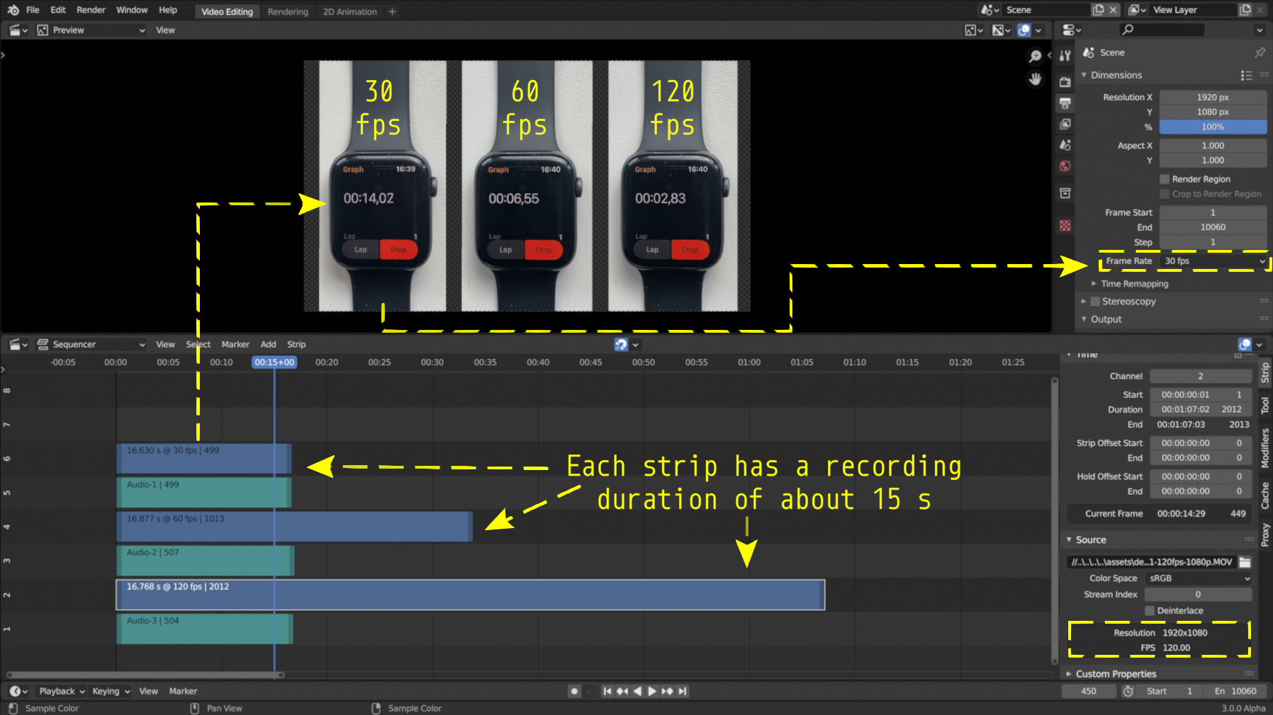 Mixing of different FPS in one project